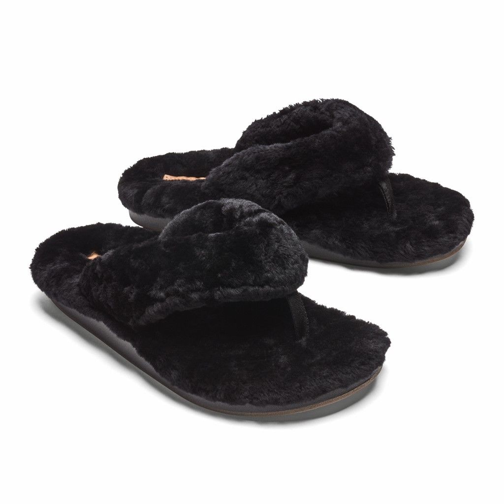 Olukai Women's Kipe A Heu Slipper - Black US507-324